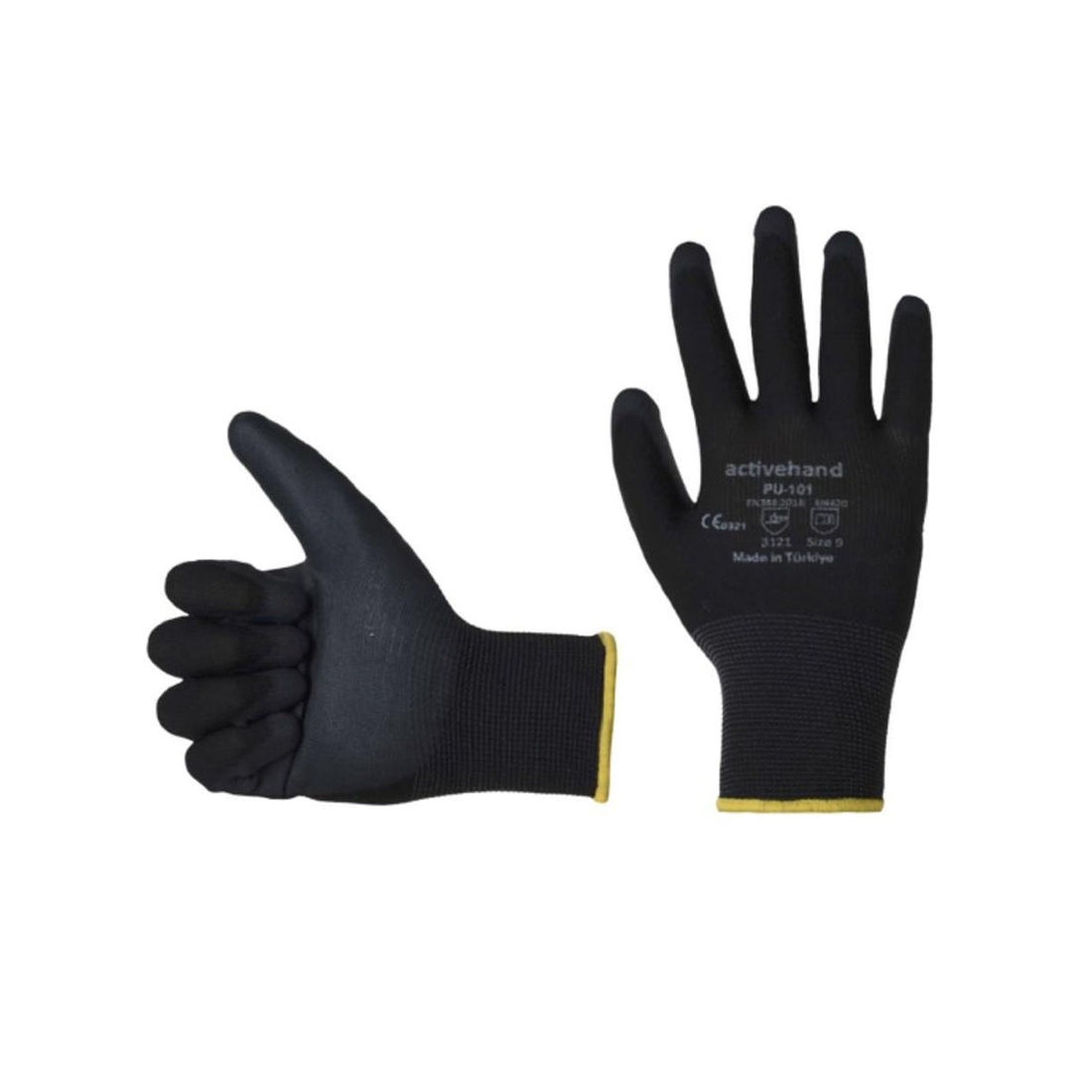 Activehand PU-101 Hassas İş Eldiveni Siyah (9) 240'lık Koli